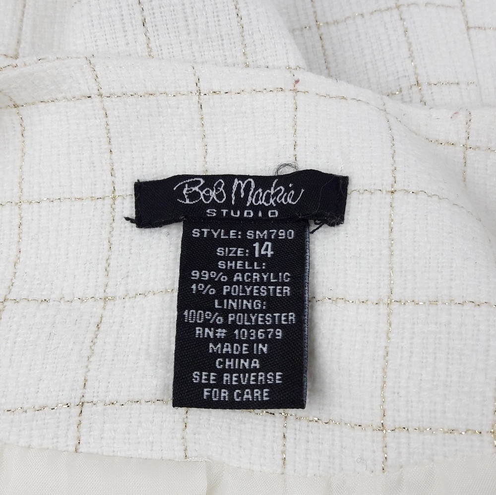 Bob Mackie Window Pane Open Front Blazer Jacket - image 4